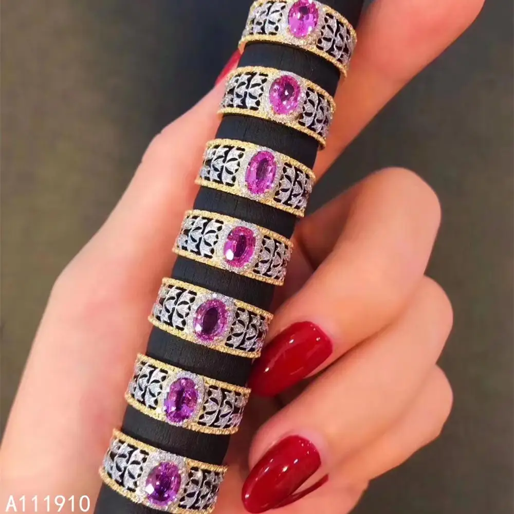 

KJJEAXCMY fine jewelry 925 sterling silver inlaid natural pink tourmaline women's luxury ring support detection exquisite