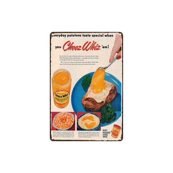 Металлический жестяной знак Pimento Cheez Whiz декор для бара паба дома винтажный Ретро