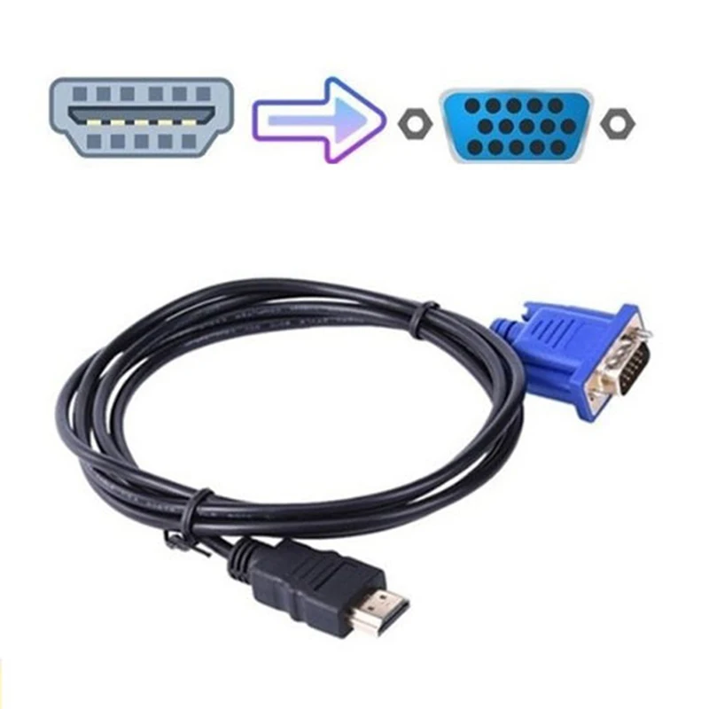 1 шт. 1/10 м HDMI кабель в VGA 1080P HD с аудио адаптером Кабель оптический Прямая поставка |