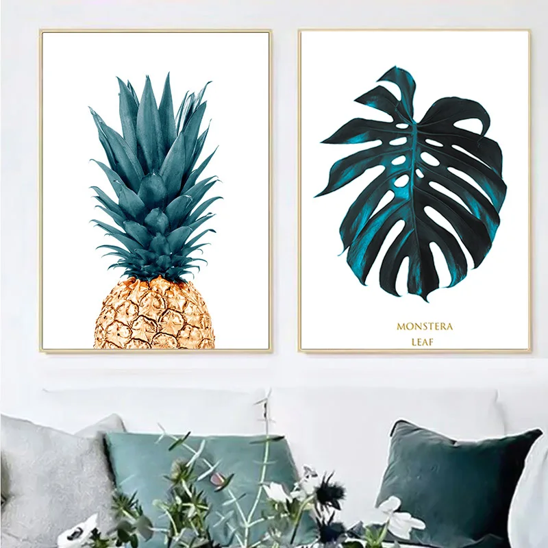 Настенная картина в скандинавском стиле с ананасами декоративные постеры и