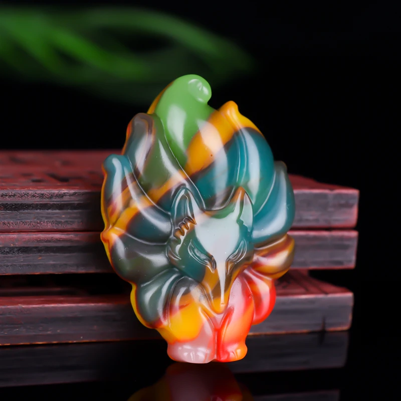 Ожерелье с подвеской из натуральной Нефритовой лисы ювелирное изделие ручной