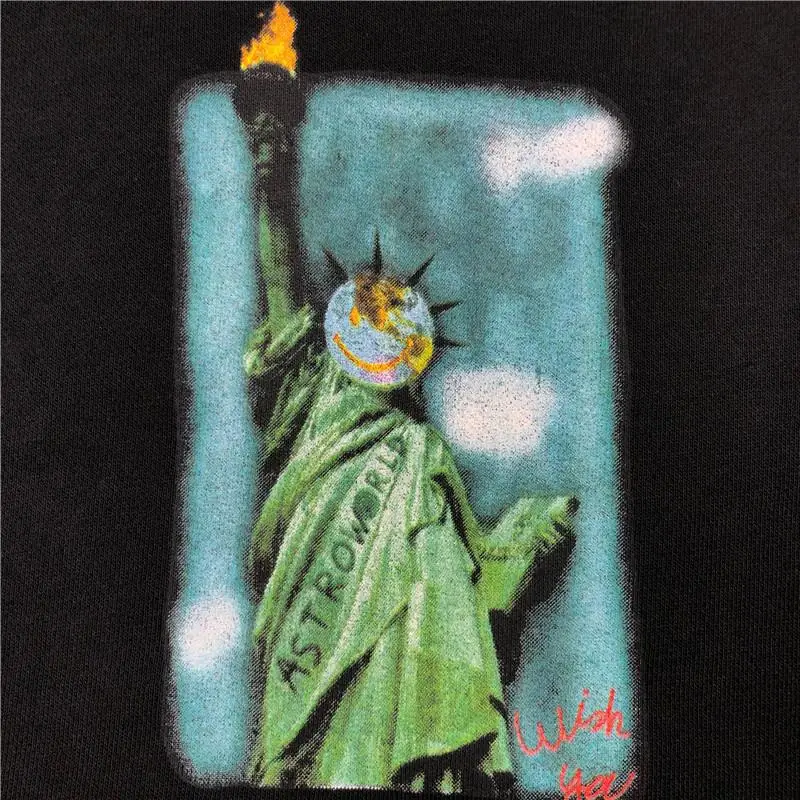 

Fleece Travis Scott Tee Astroworld Hoodie Men Women Pullovers Statue of Liberty Hooded Sweatshirts