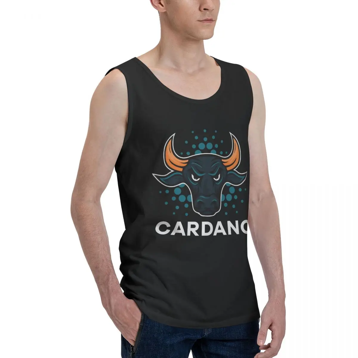 

Cardano Bull Men's Tank Top Shirt Charles Vest Men set Funny Novelty premium Sleeveless Garment