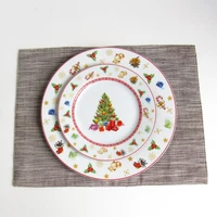 decorative ceramic plate set gift christmas tree colorful design salad fruit dessert snack party porcelain tableware dishes