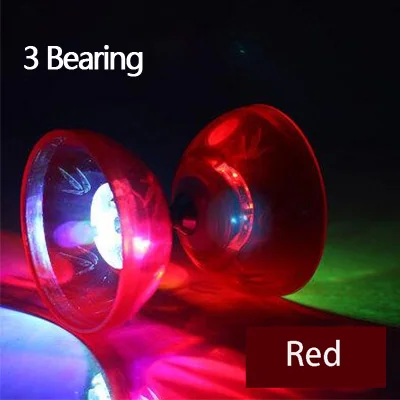 3 bearing red 1/3/5 подшипник Профессиональный Diabolo игрушки йойо комплект Высокое Скорость светильник светящиеся классический подшипниковые игрушки жонглирования с веревочной сумкой Kongzhu - Цвет: 3 bearing red