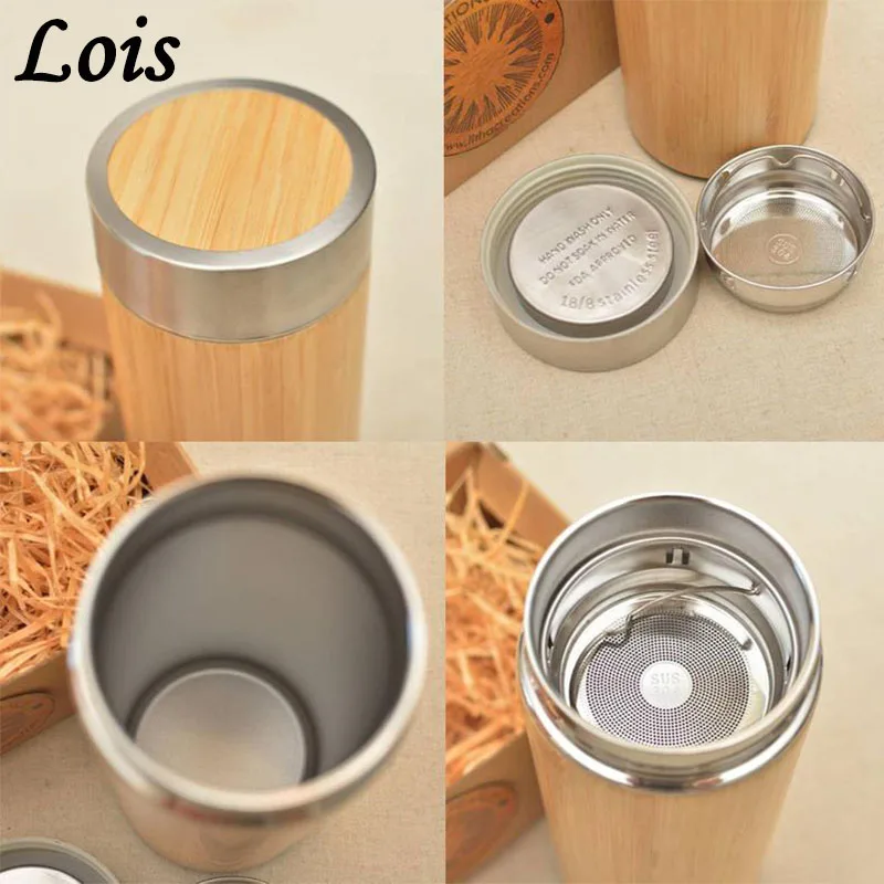 Деревянный бамбуковый термос чашка Персонализированная бутылка для воды