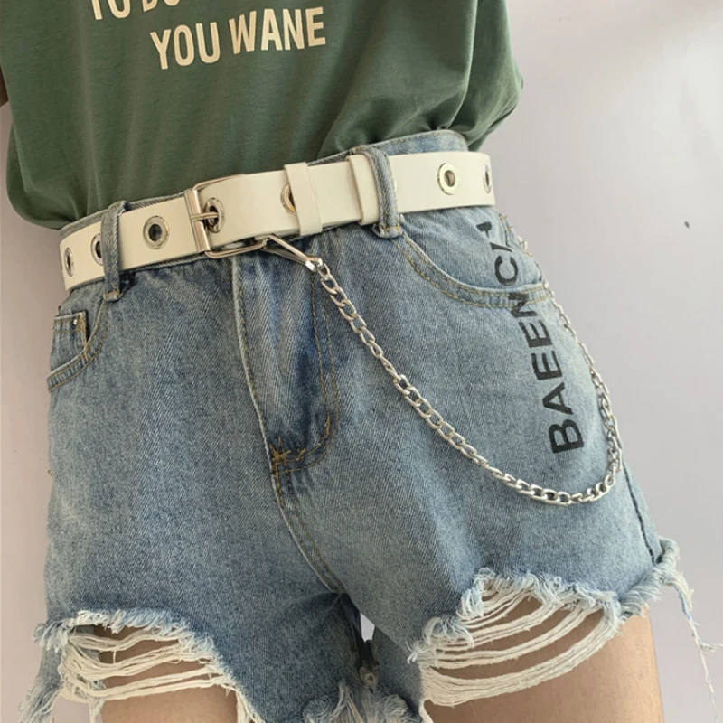 

Women Punk Chain Fashion Belt Adjustable Waistband With Eyelet Chain Belt Simple