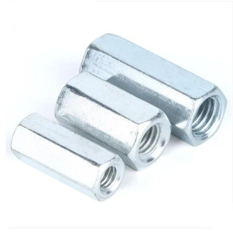 

5PCS M6 M8 M10 Galvanized Long Hex Nut Screw Connection Nut