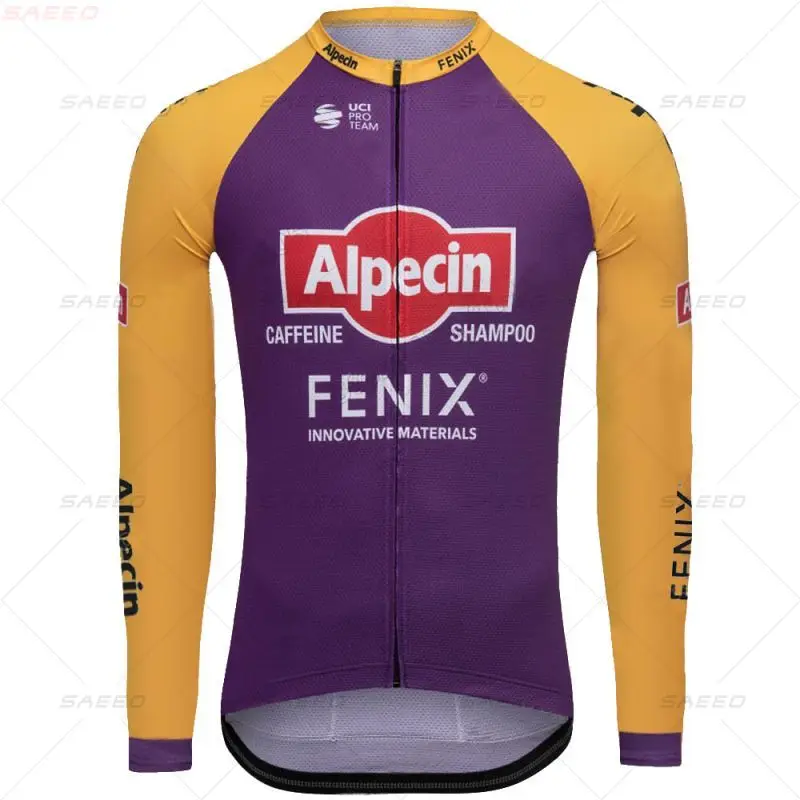 

New Alpecin Fenix 2021 Team Cycling Jersey Set Spring Ropa Ciclismo Hombre Long-sleeve Breathable Men Bike Clothes Maillot