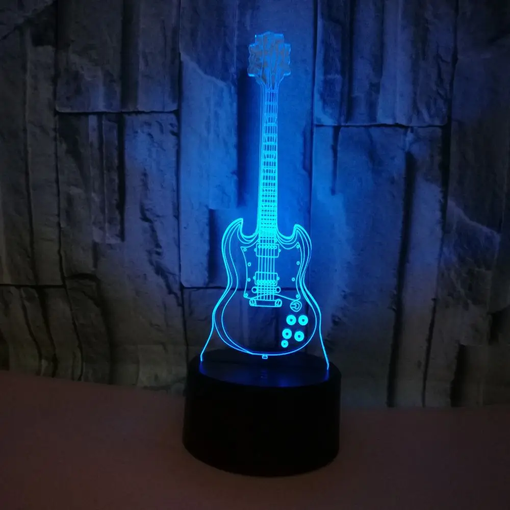 Ночсветильник с оптической иллюзией светильник в виде гитары для гостиной
