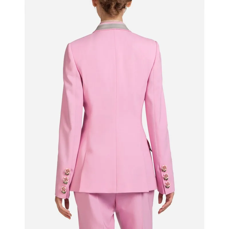 Женский винтажный блейзер с цветочным принтом пальто отложным воротником и