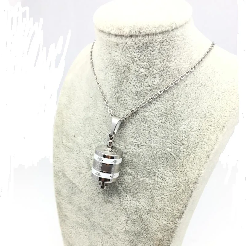 

Stainless Steel Om Mani Padme Hum Pendant Necklace For Women Men Buddhism Party Vintage Mantra Bottle Ash Urn Necklace Jewelry