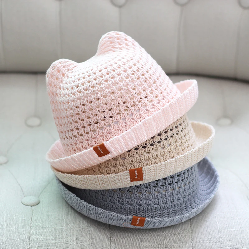 

Kids New Cute Baby Summer Children's Sun Hat Beach Straw Hats Boys and Girls Pure Cotton Breathable Cap Travel Caps Protection