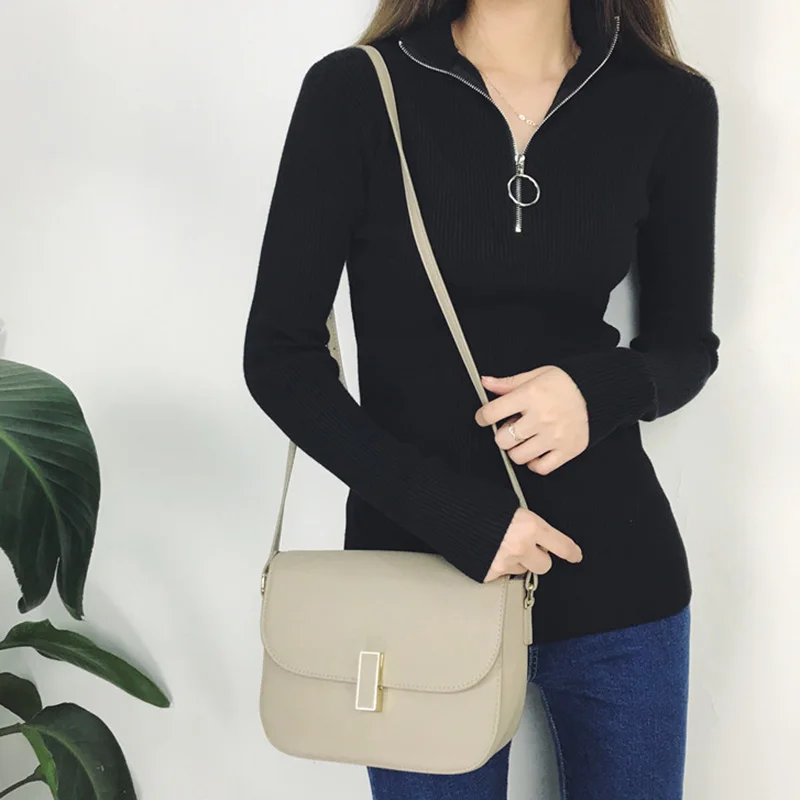 Winter Woman Knits Sweaters High Elasticity Shirts 2019 New Autumn Turtleneck Korean Womans Knit Shirt | Женская одежда