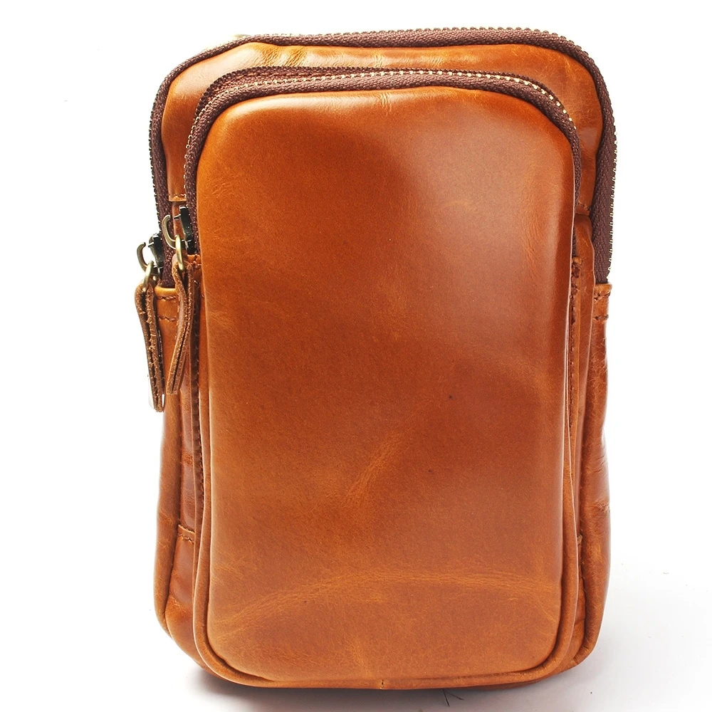 

Мужские поясные сумки из натуральной кожи, деловая винтажная Повседневная маленькая офисная сумка на ремне для мужчин
