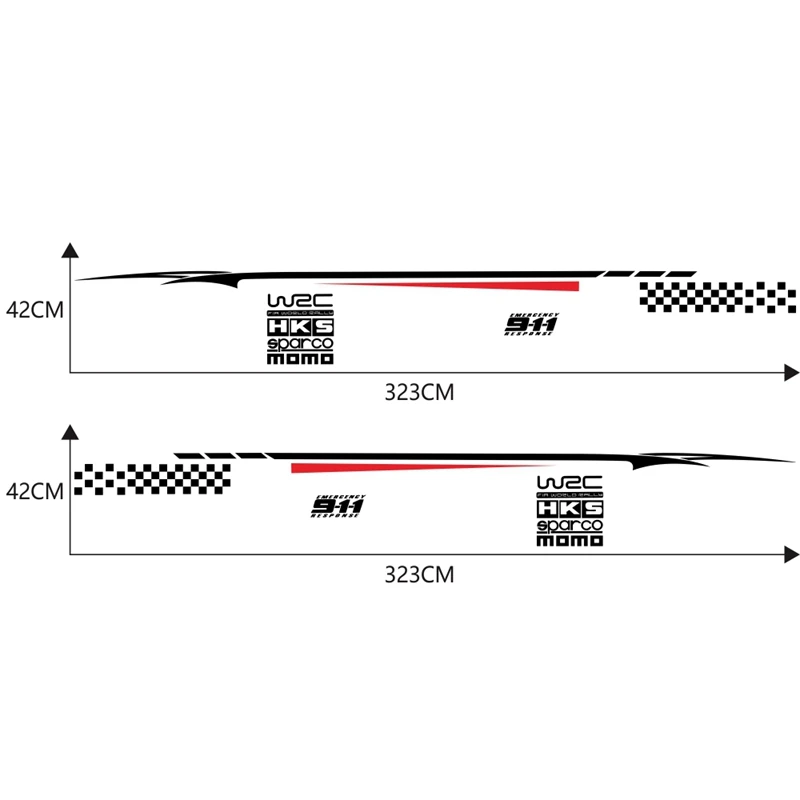 

Car Side Stickers Waistline Stripe Sticker Racing Sports Decal Auto Vinyl Film Stickers Universal Car Accessories