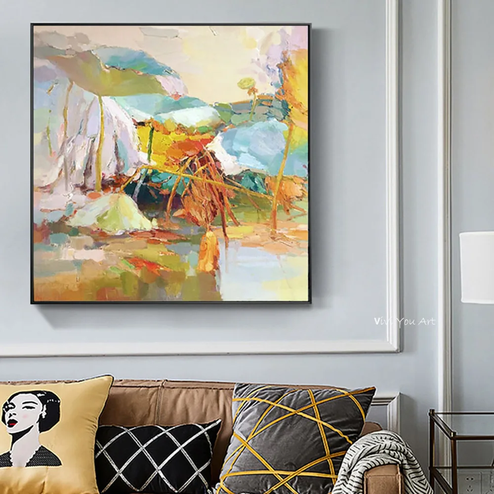 

100% ручной работы Клод монета известная картина кувшинки настенный художественный холст Картина современного искусства номер домашнего ук...