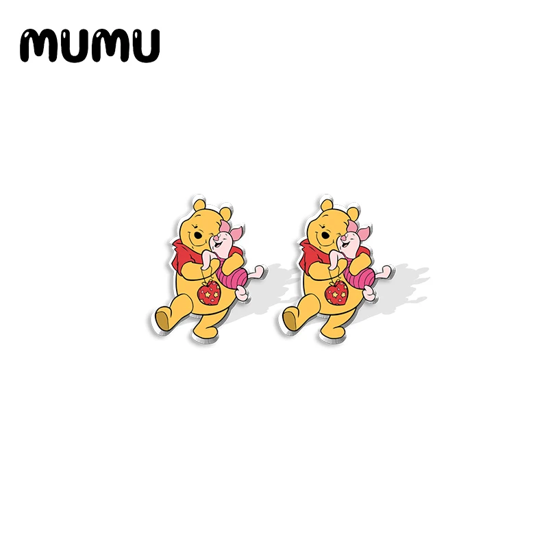 2021 новые серьги-гвоздики в виде Винни-Пуха День Святого Валентина акриловые