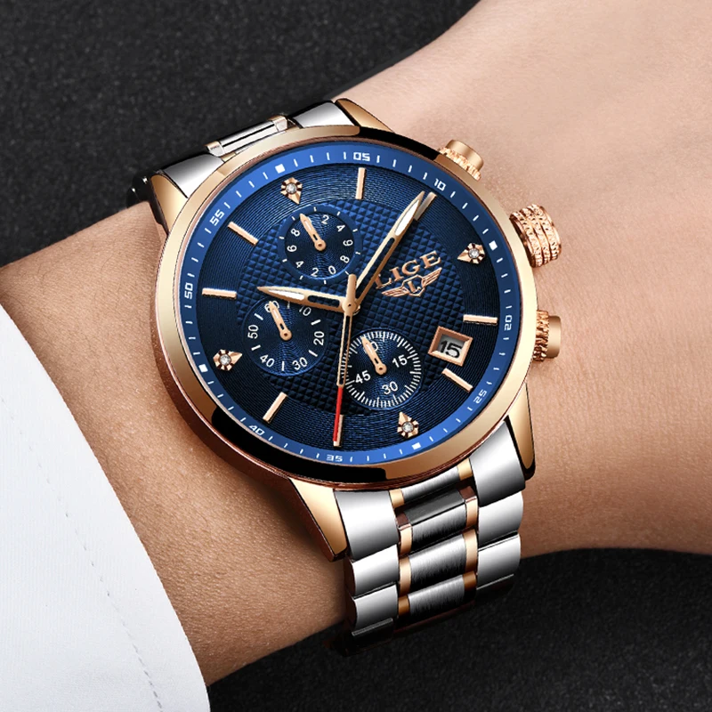 Relogio Masculino 2020 новые модные часы мужские роскошные брендовые LIGE деловые