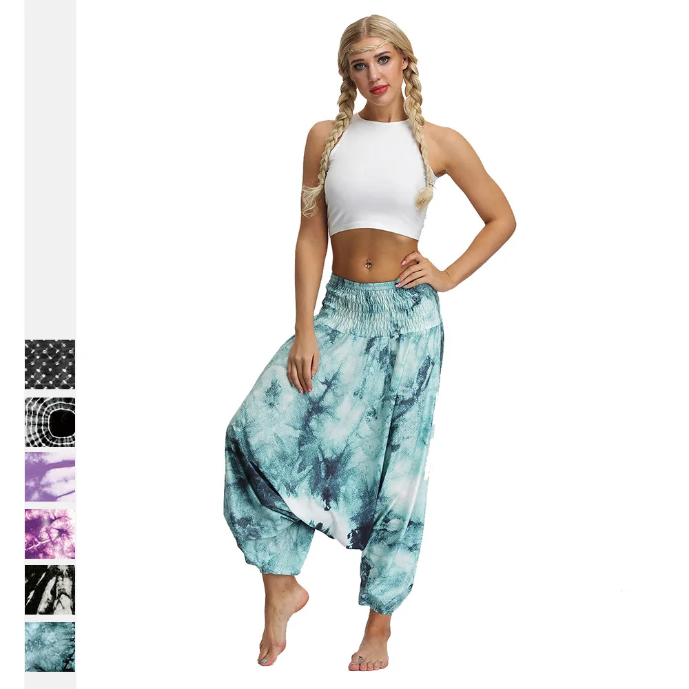 Новые женские спортивные Леггинсы дышащие для йоги с цифровой печатью Свободные