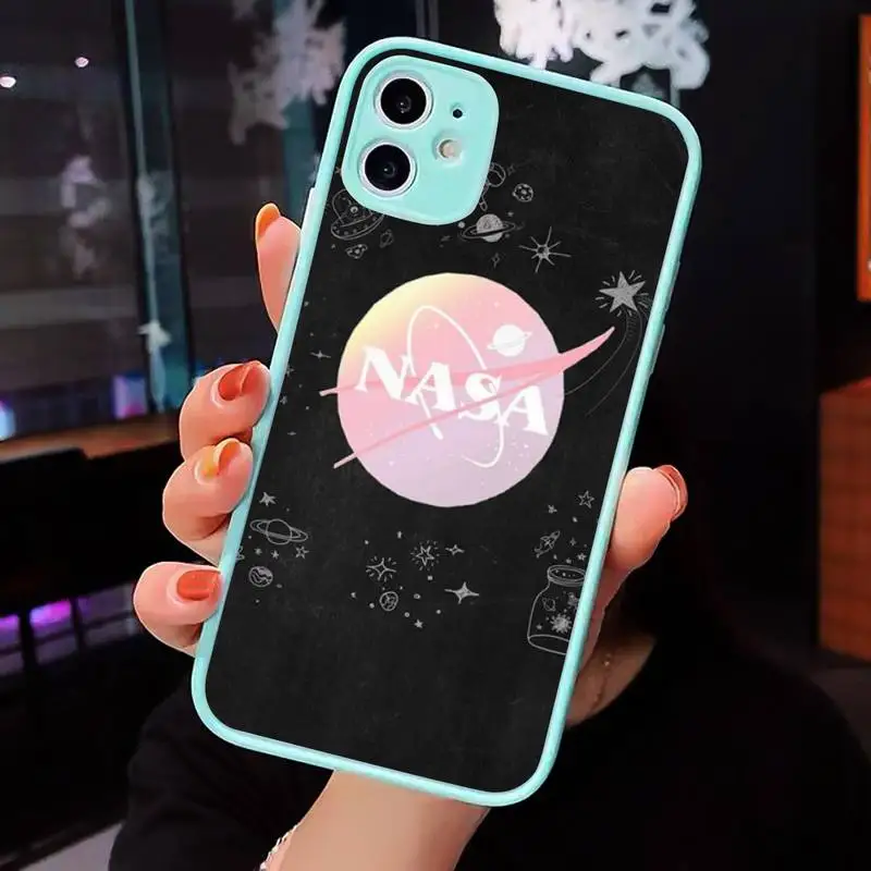 

Aerospace Space Sky NASAS Phone Cases Matte transparent For blue iPhone 12 Mini 11 Pro XR XS Max 7 8 Plus X Back Cover