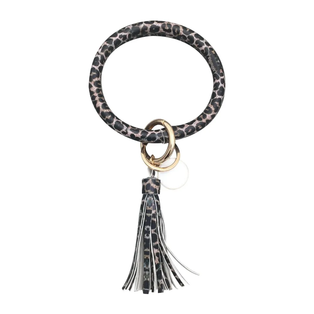 Новинка 2019 милые кожаные Брелоки для ключей с кожаным браслетом того же цвета