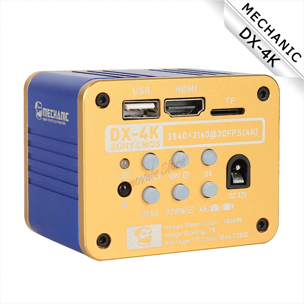 

Microscope HD Camera MECHANIC DX-4K 16 Million Pixels High Resolution Video Recording CMOS 1/2.33 4K Testing Tool Support 128GB