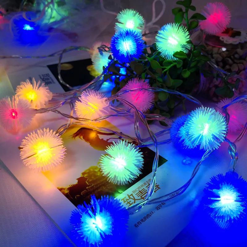 Multicolor Гирлянды открытый Одуванчик светодиодный гирлянда огни Рождественские украшения для дома фея дерево цепь лампы Святого Валентина Свадебный салон - Испускаемый цвет: Multicolor