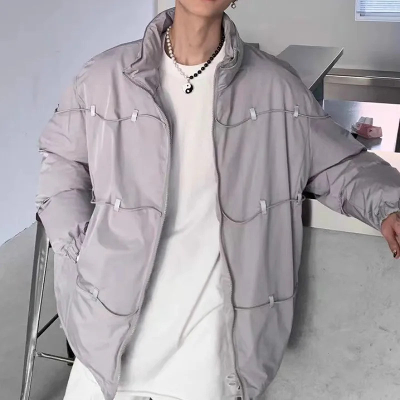 Fashion Bomber Jacket Coat Casual Loose Cotton Padded Parkas Hip Hop Streetwear Mens Winter Jackets and Coats Outerwear Hipster