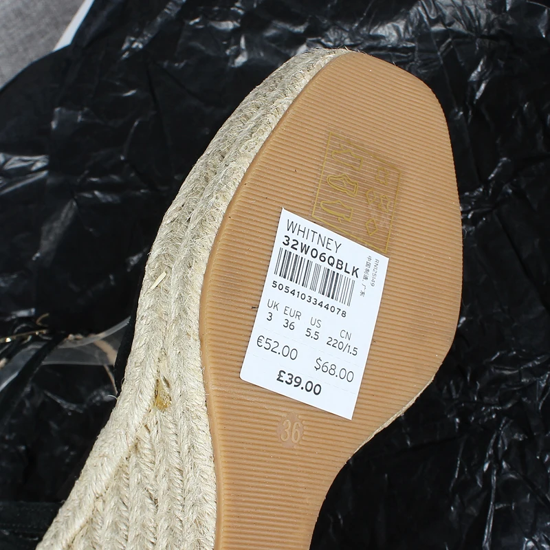 

Beige Heeled Sandals Espadrilles Platform Female Shoe Large Size Clogs Wedge 2021 Summer Open Toe Black High Girls Fashion Big C