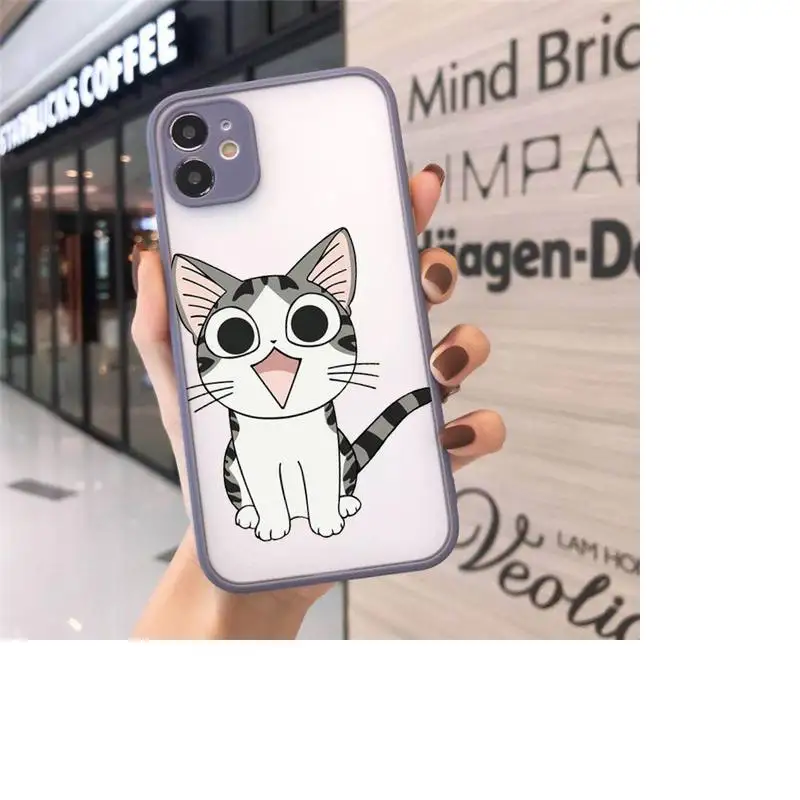 

cat animal Cute cartoon luxury Phone Cases funda matte transparent For iphone 7 8 11 12 plus mini x xs xr pro max cover