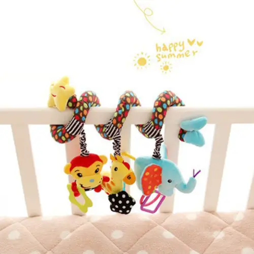 

Cute Activity Musical Spiral Crib Stroller Car Seat Travel Hanging Toys Baby Boys Girls Rattles Toy