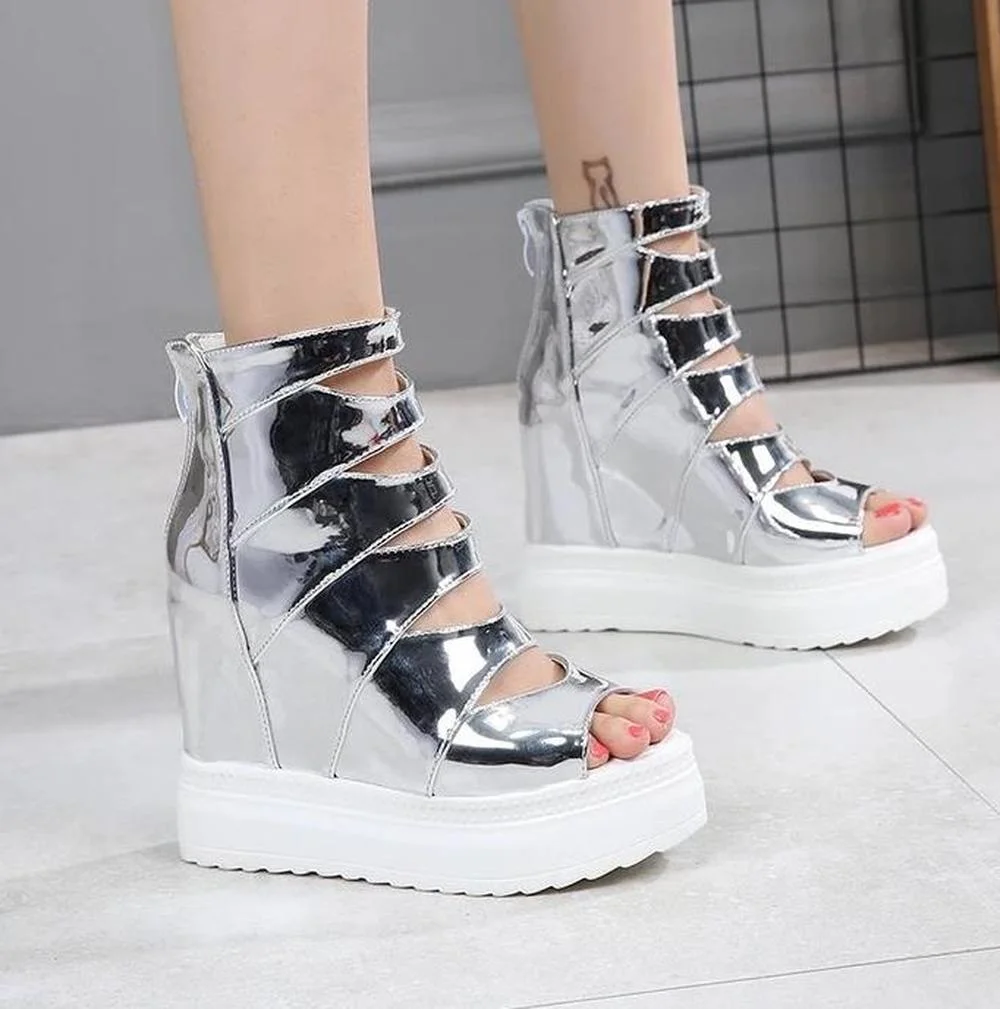 Женские босоножки в европейском стиле сандалии на платформе с открытым носком