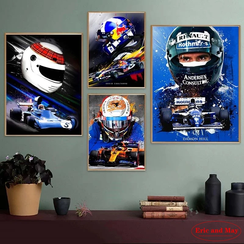 

Auto Racing Classic Cars Poster And Print Wall Art Canvas Pictures Painting Hot Modern Style Room Decoration Aesthetic Quadro