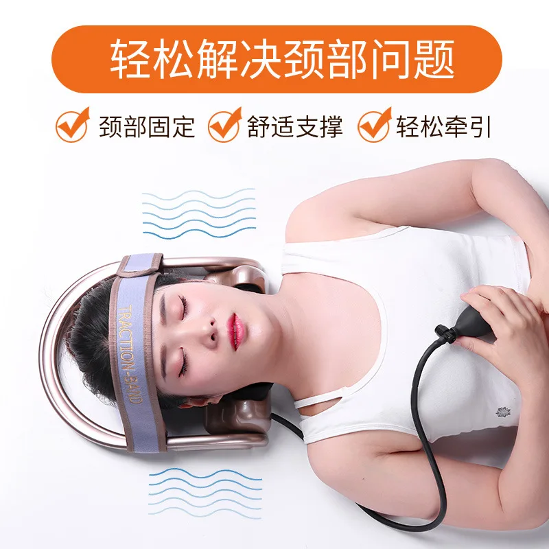 Manual Air Pressure Cervical Vertebra Tractor Neck Massager Protection Pneumatic Convenient | Красота и здоровье
