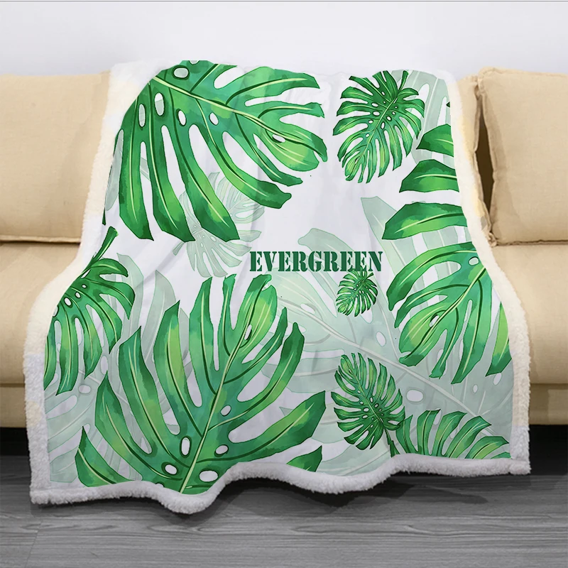 

Tropical Leaves Scenery Birds Plush Blanket Throw for Sofa Bed Cover Single Twin Bedding Baby Boys Girls Children Gift