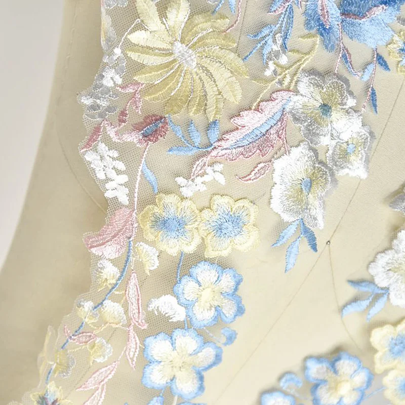 Цветочная кружевная Тюлевая аппликация для невесты 49*23 см | Дом и сад