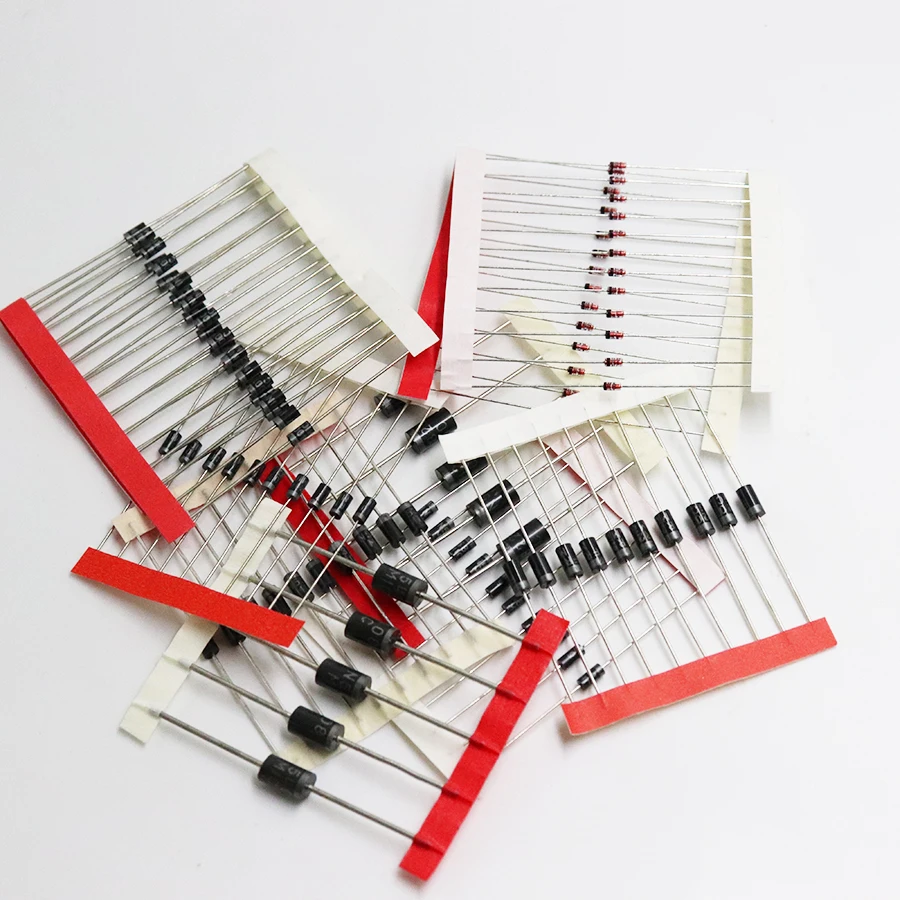 1N4148 1N4007 1N5819 1N5399 1N5408 1N5822 FR107 FR207,8values=100pcs,Electronic Components Package,Diode Assorted Kit