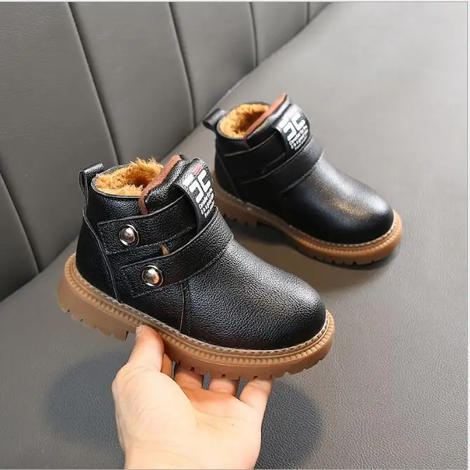 Модная детская повседневная обувь Ботинки Martin для маленьких мальчиков и девочек