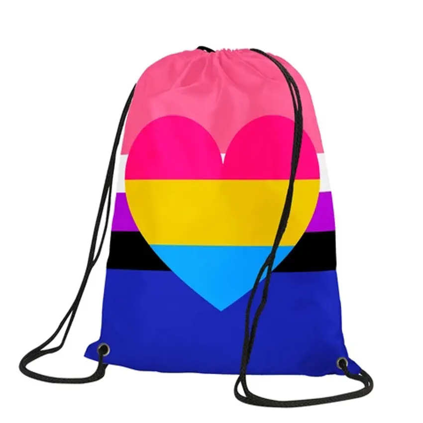 Рюкзак Genderfluid Pansexual с шнурком Высококачественная спортивная сумка логотипом 30x45