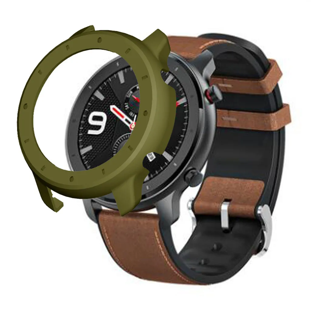 Защитный чехол с циферблатом для Huami AMAZFIT, сменный корпус для часов, Корпус Корпуса, защитная рамка для Huami AMAZFIT GTR 47 мм, прочный - Цвет: Зеленый