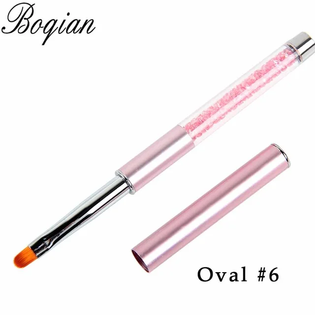 Oval size 6 BQAN УФ-Гелевая кисть, кисть для рисования, акриловая кисть для рисования ногтей, градиентные Стразы, ручка для маникюра, инструмент для дизайна ногтей - Цвет: Oval size 6