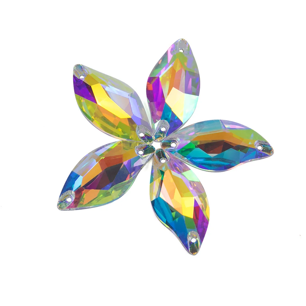 Белые/Кристальные стразы из искусственной ивы с двумя отверстиями аксессуары