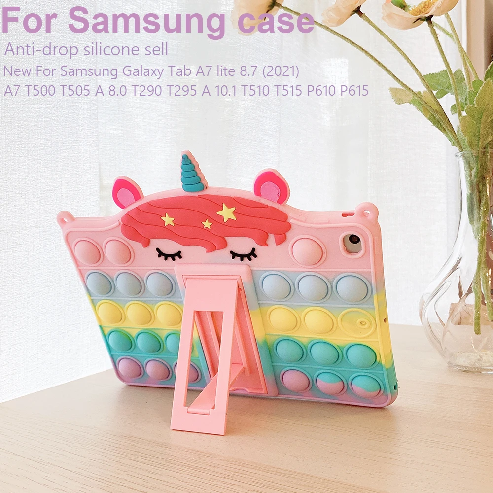 

for Samsung Galaxy Tab A7 lite 8.7 T220 T225 T500 T505 A 8.0 T290 T295 T510 S6 Lite 10.4 Relive Stress Push Bubble Kids Cover