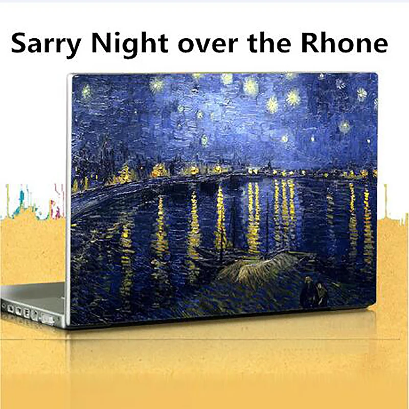 15 дюймов Ван Гог Звездная ночь картина маслом ноутбук шкуры крышка наклейки|stickers
