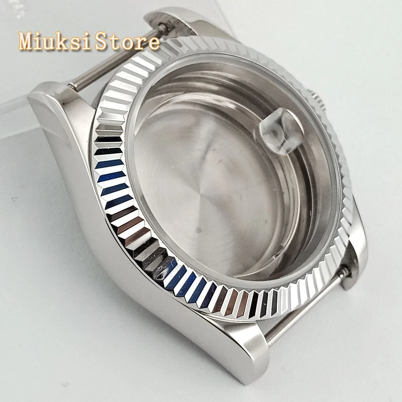 Parnis 41 мм сапфировое стекло серебристый футляр для часов fit ETA 2836 Miyota 8205 8215 82 серия