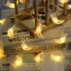 Moon Форма гирлянды светодиодные светильник праздничный светильник ing Фея светильник s Батарея питание гирлянда на Рождество Свадебная вечеринка Рамазан Декор