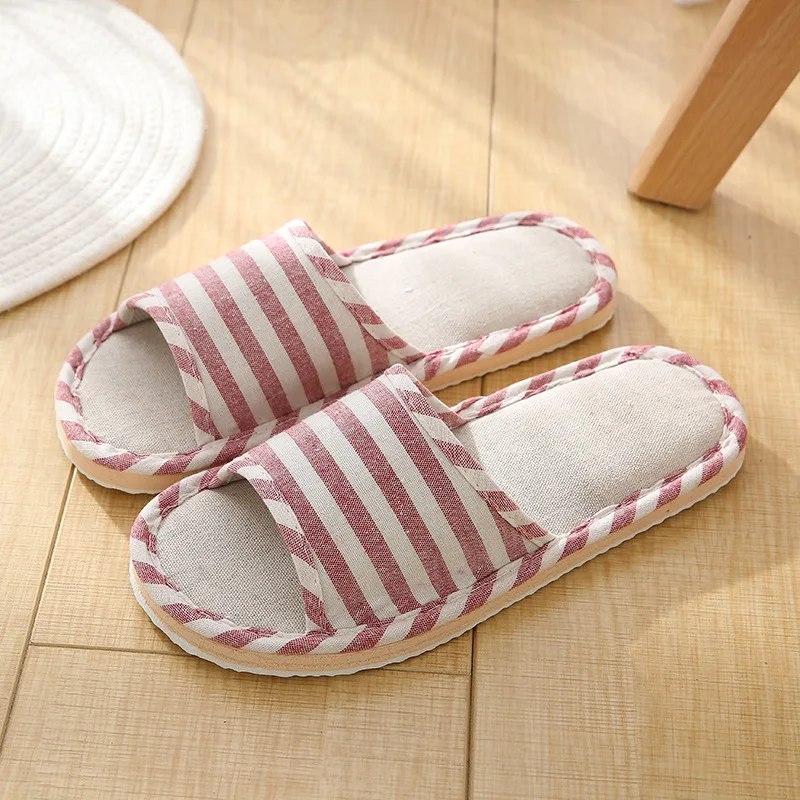 

Winter Home Slippers Women For Autumn Linen Indoor Non-Slip Shoes Casual Couples Summer Soft Foam Bottom Men's Floor Flip Flops