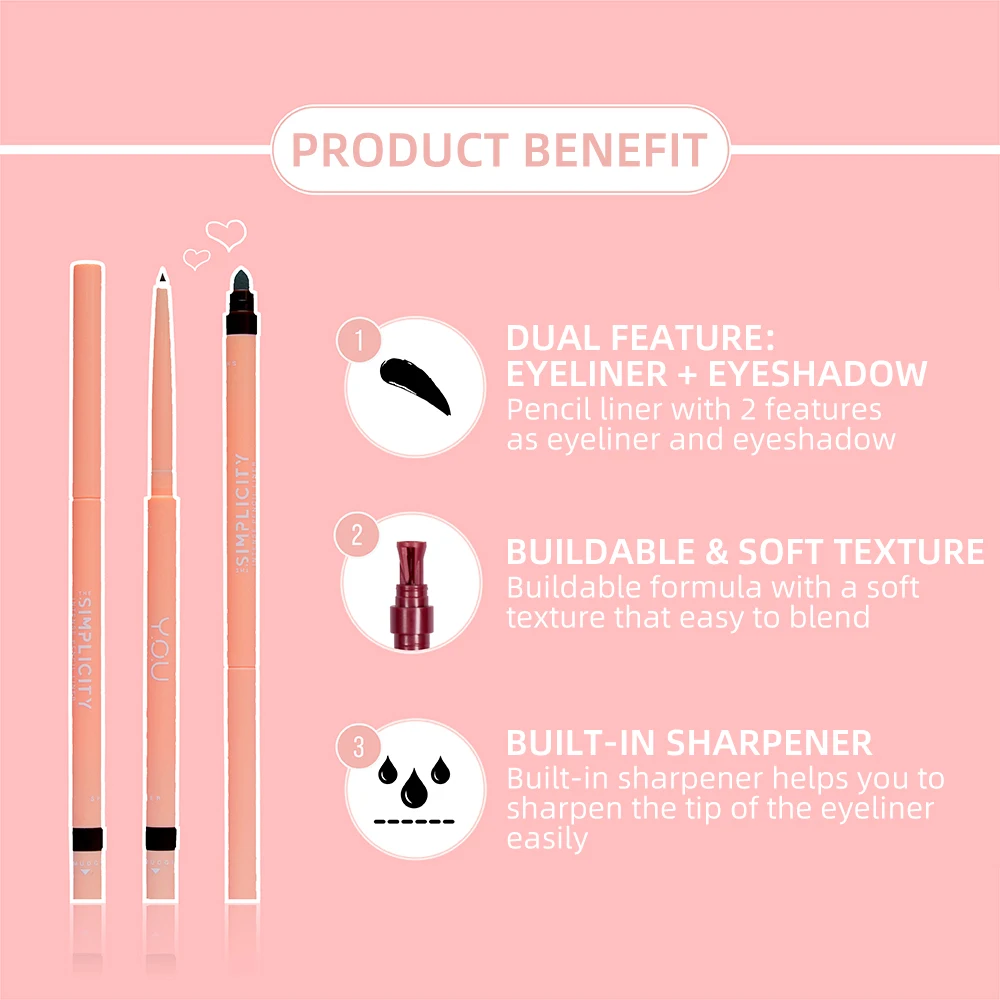 

Y.O.U The Simplicity Intense Pencil Liner Liquid Eyeliner Eye Make Up Super Waterproof Long Lasting Easy to Wear Eyes Cosmetics
