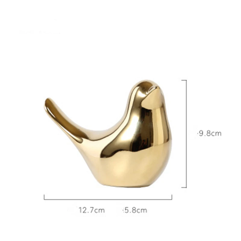 Gold XL VILEAD 9,8 см Керамические Золотые фигурки птиц Скандинавское современное искусство золотые мягкие украшения Креативные украшения фигурки животных ручной работы подарок Hogar - Цвет: Gold XL